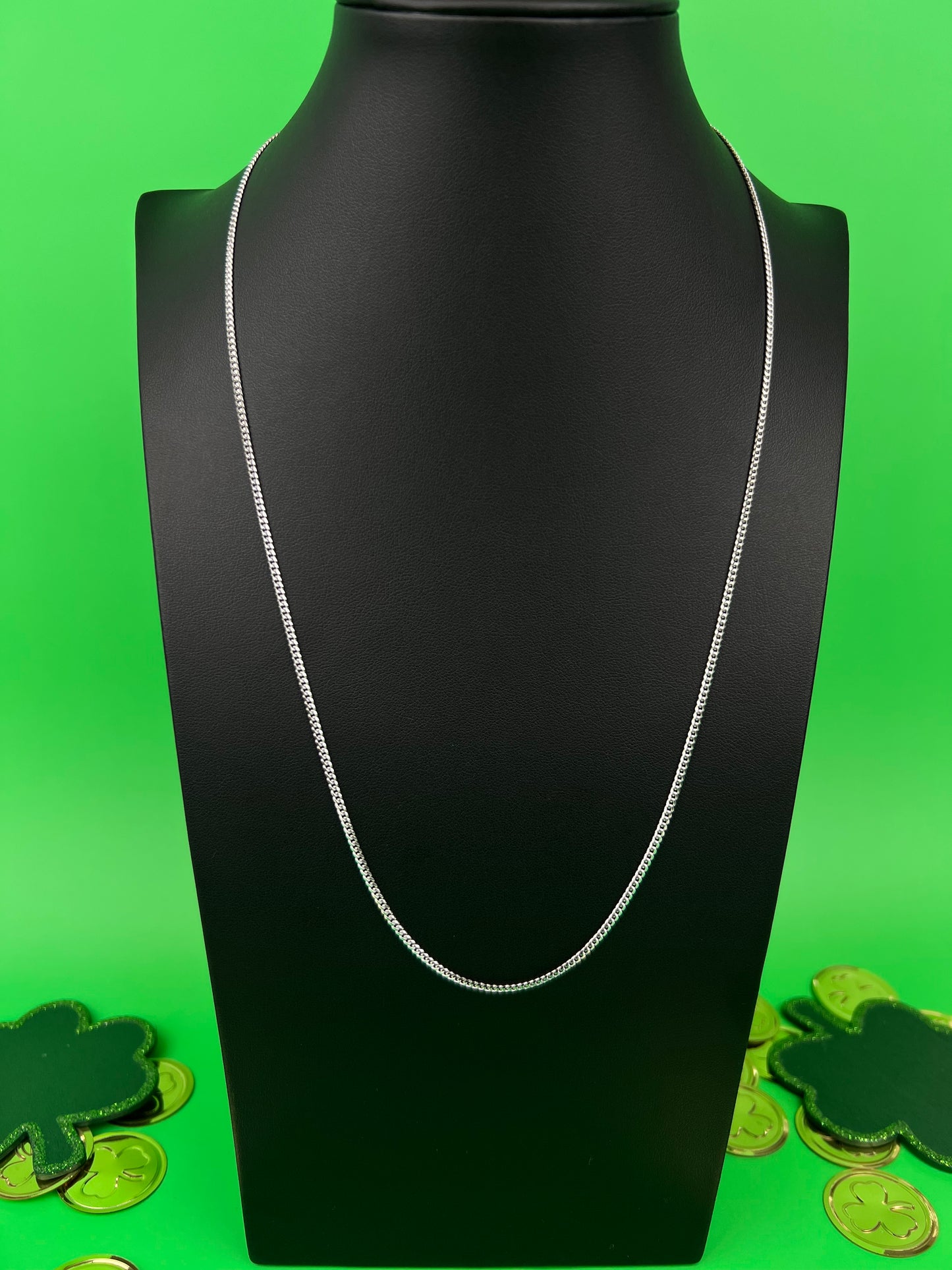 Cadena cubana oro blanco