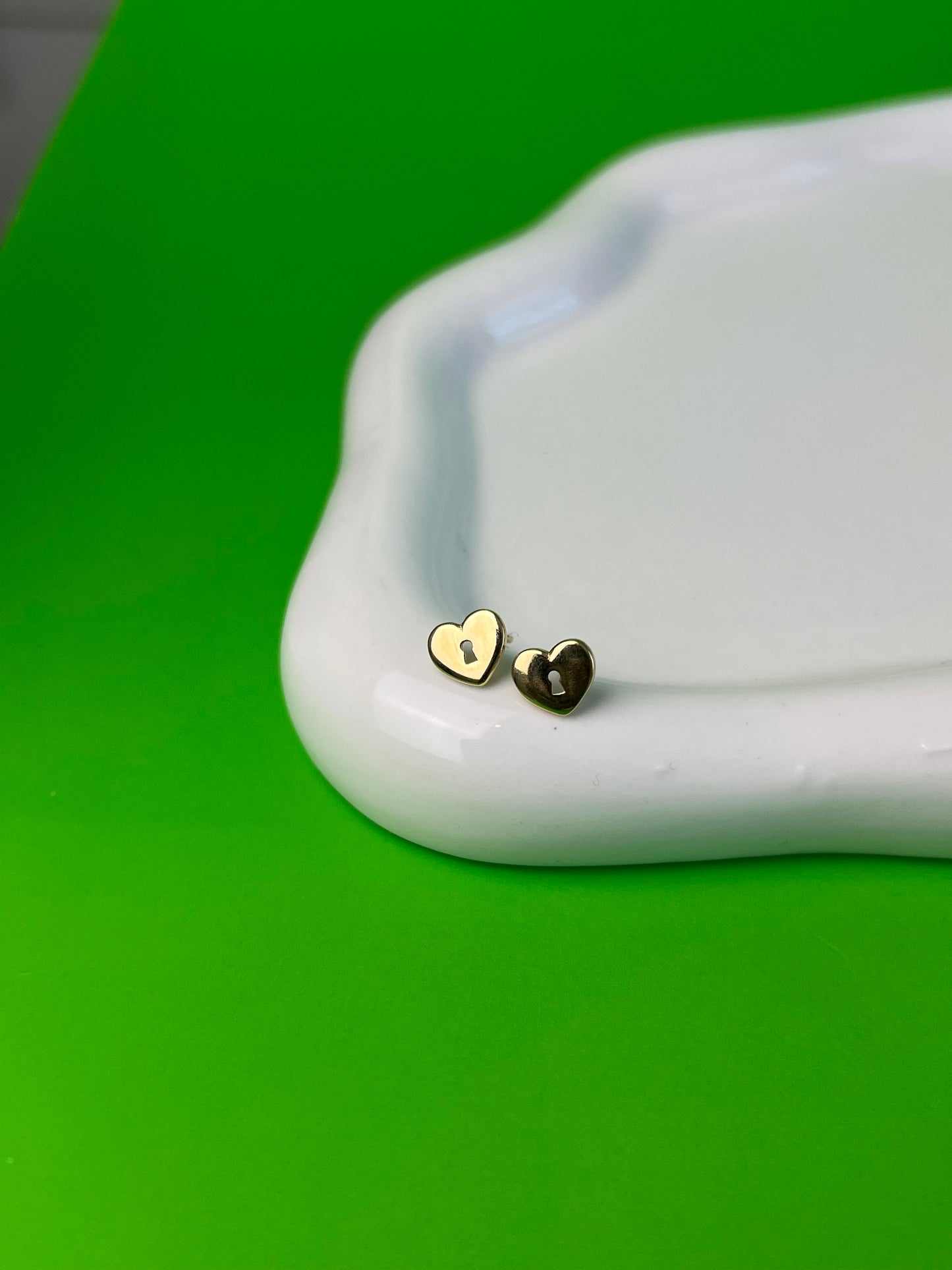 Zarcillos corazón cerradura