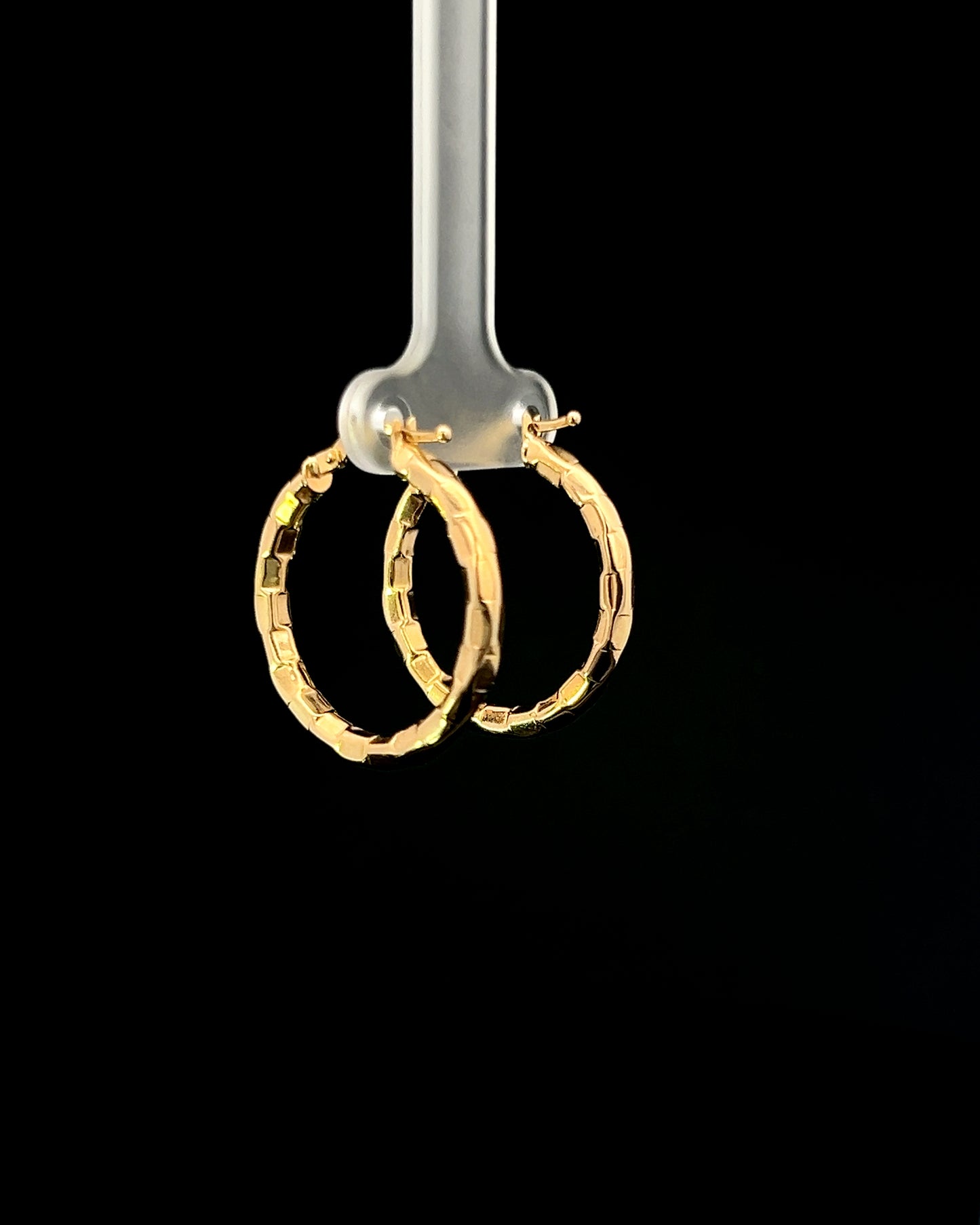 Argollas Diamond cut geométrico