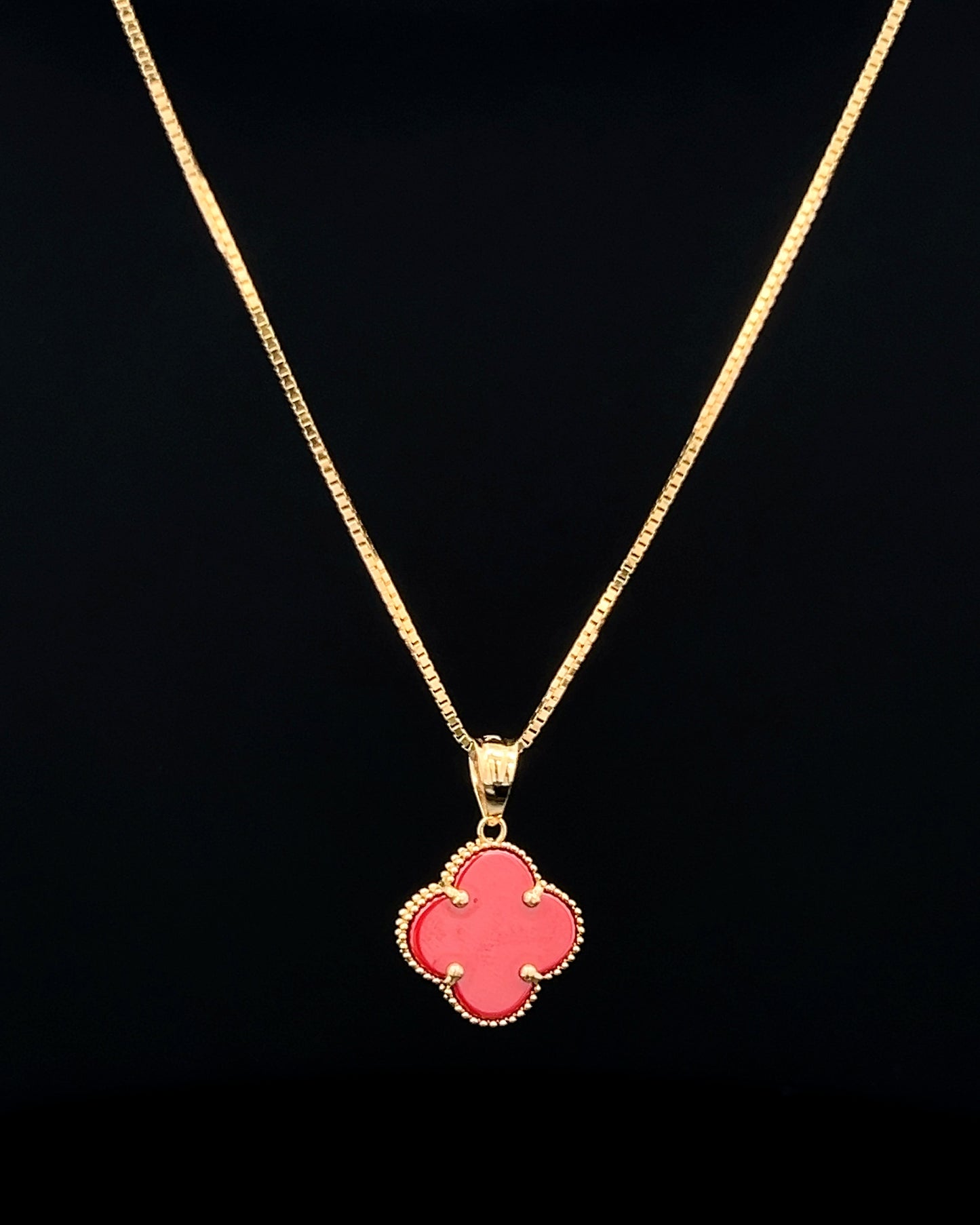 Cadena veneciana clover rojo 45cm