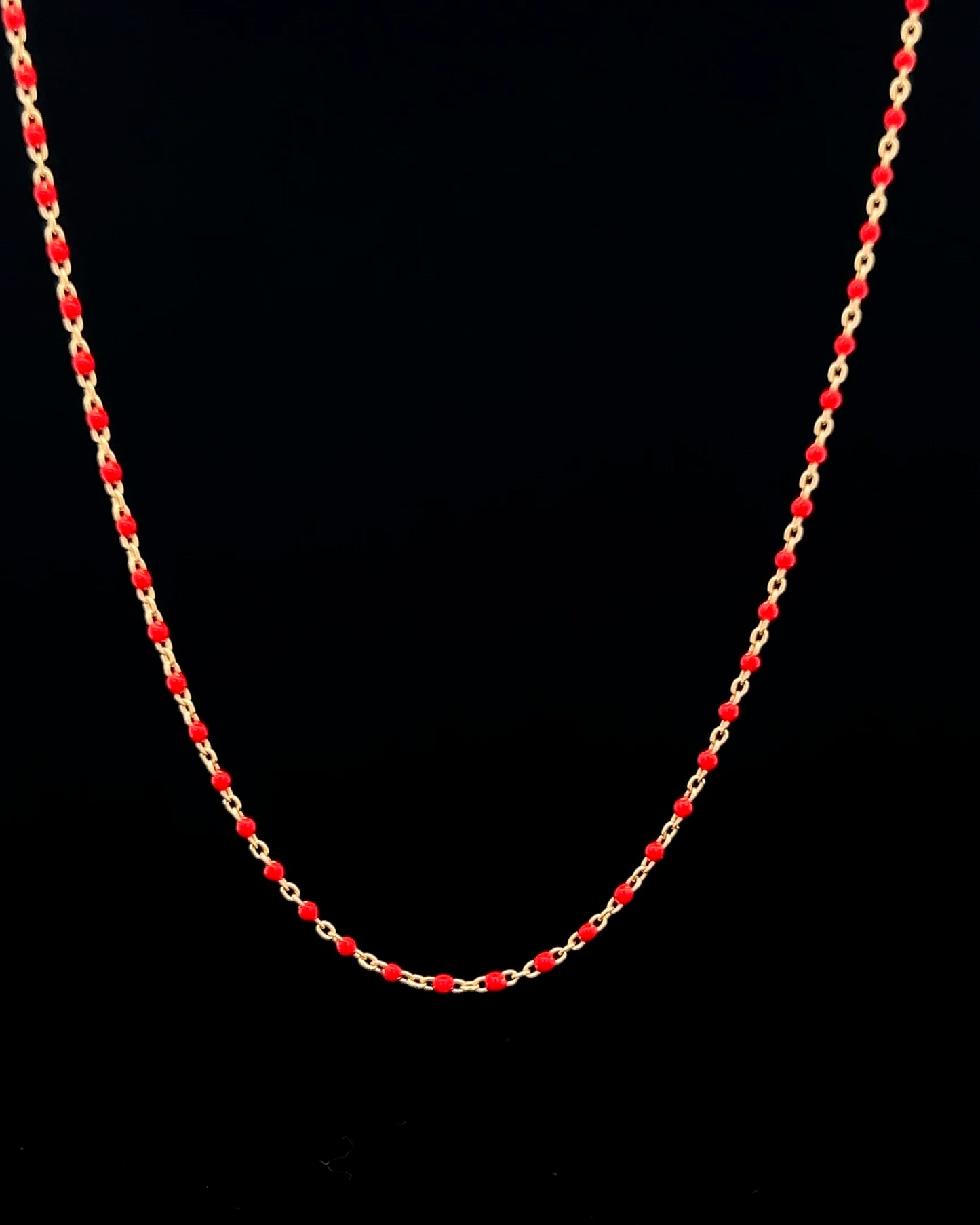 Cadena mostacilla roja 45cm