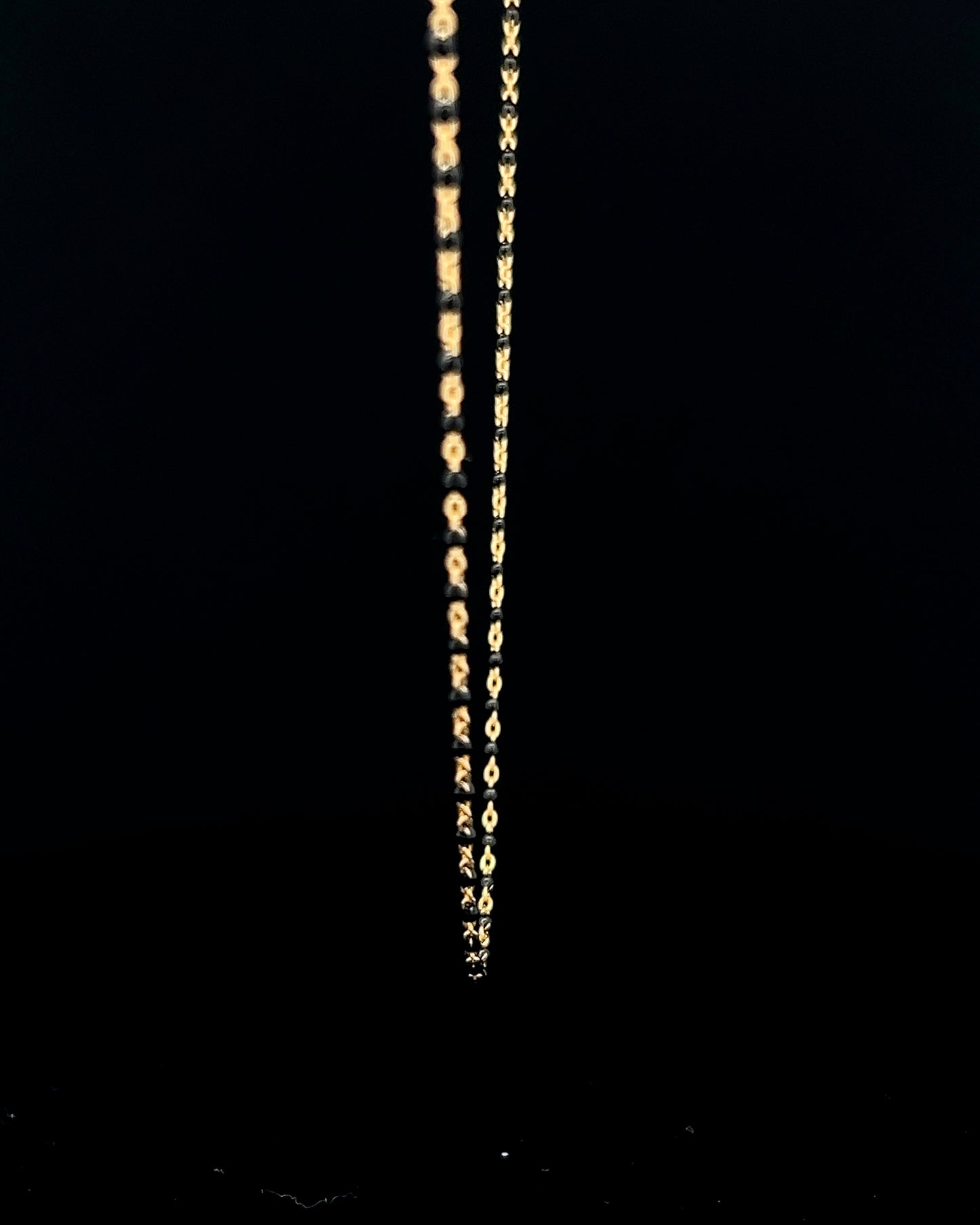 Cadena mostacilla negra 45cm