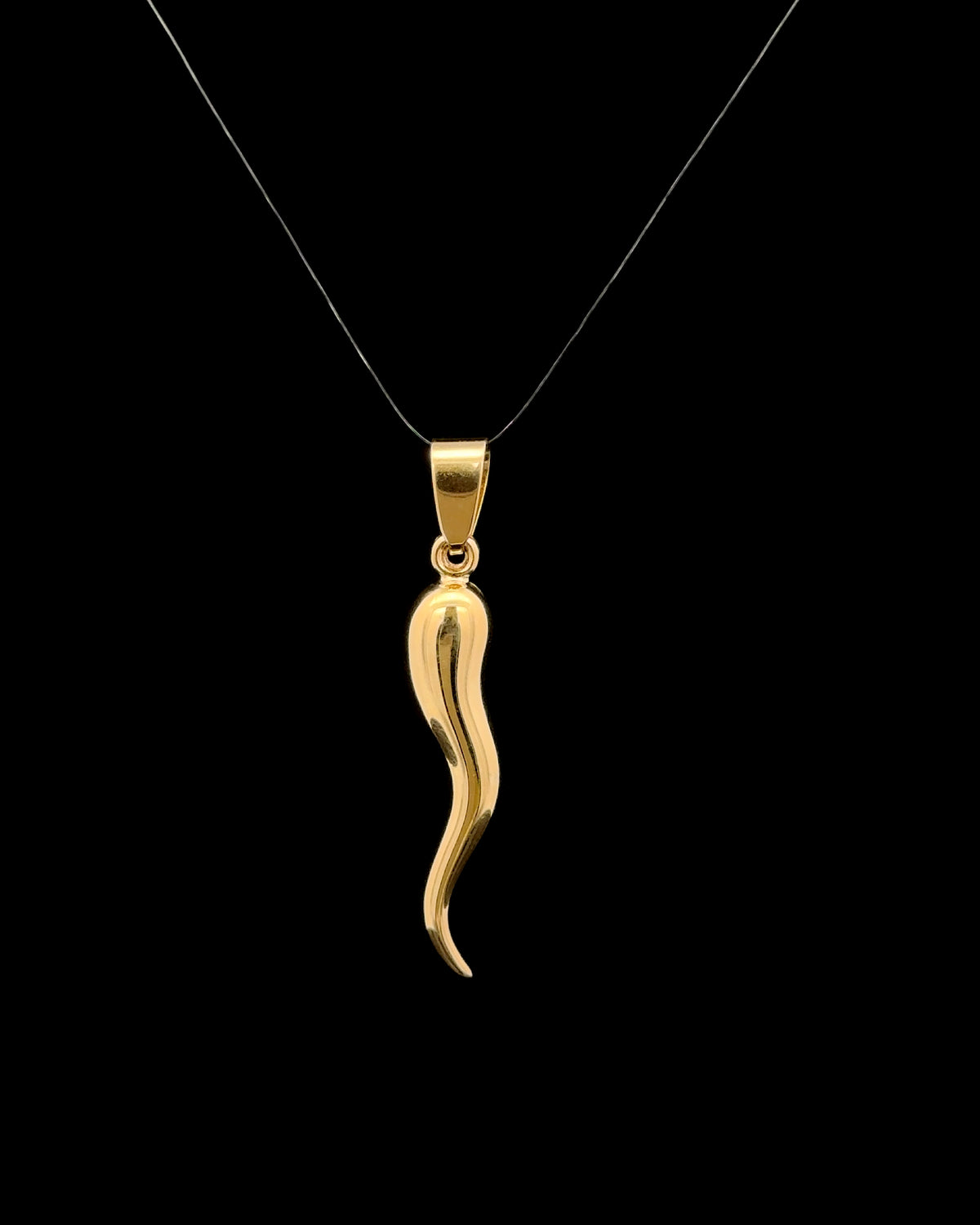 Dije cornicello dorado XL