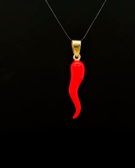 Dije cornicello rojo XL