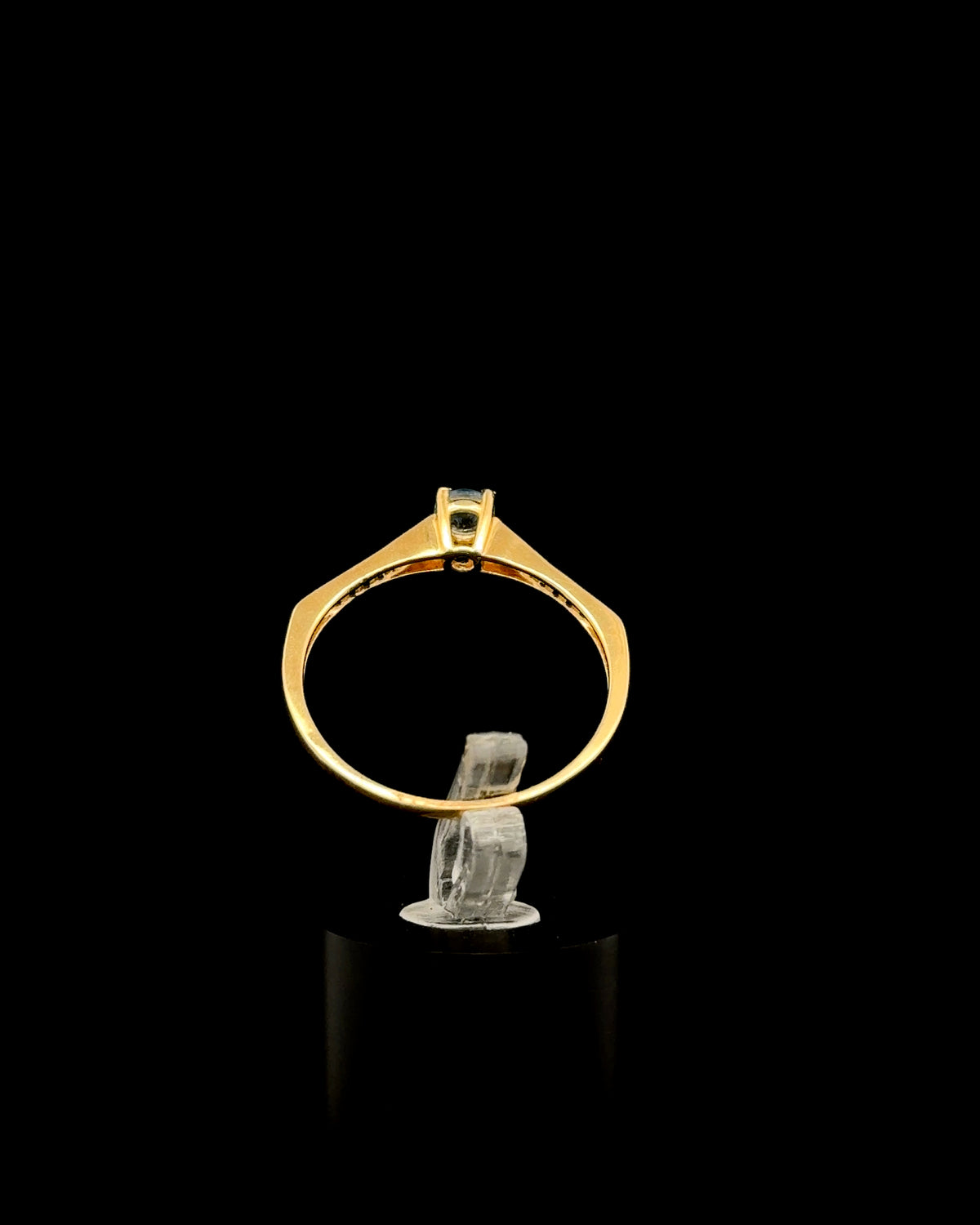 Anillo solitario azul 9