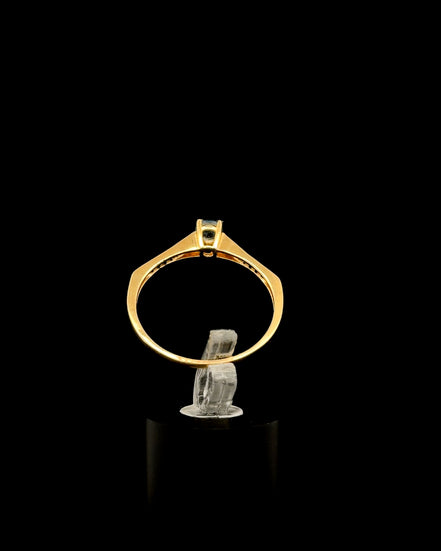 Anillo solitario azul 9