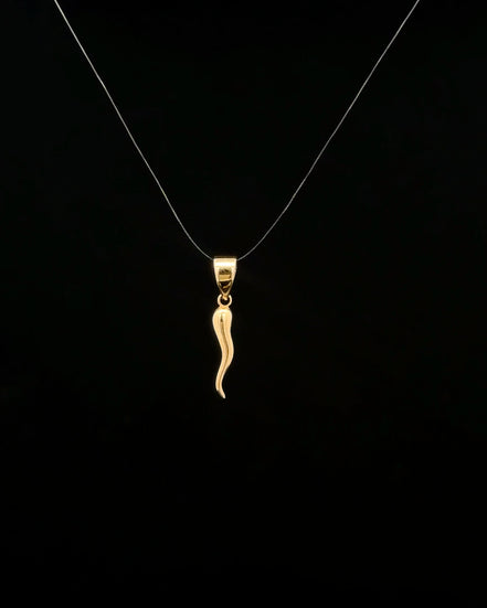 Dije cornicello dorado mini