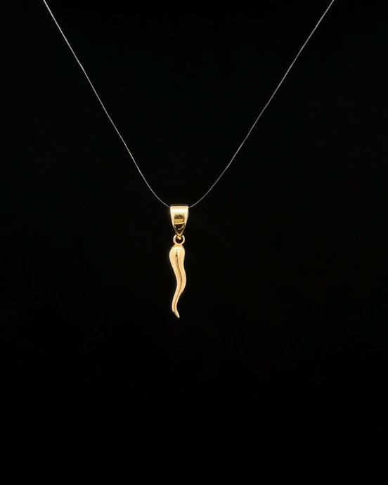 Dije cornicello dorado mini
