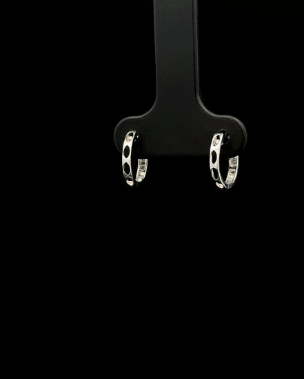 Argollas huggie diamante oro blanco