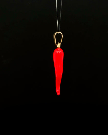 Dije cornicello rojo XL