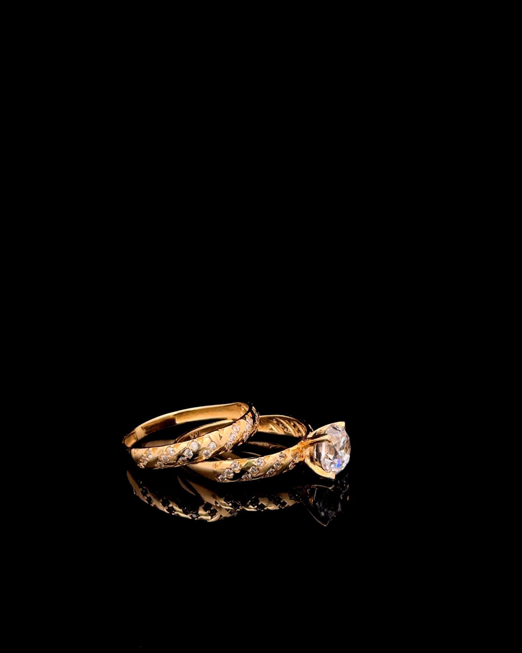 Anillo solitario set punto #8