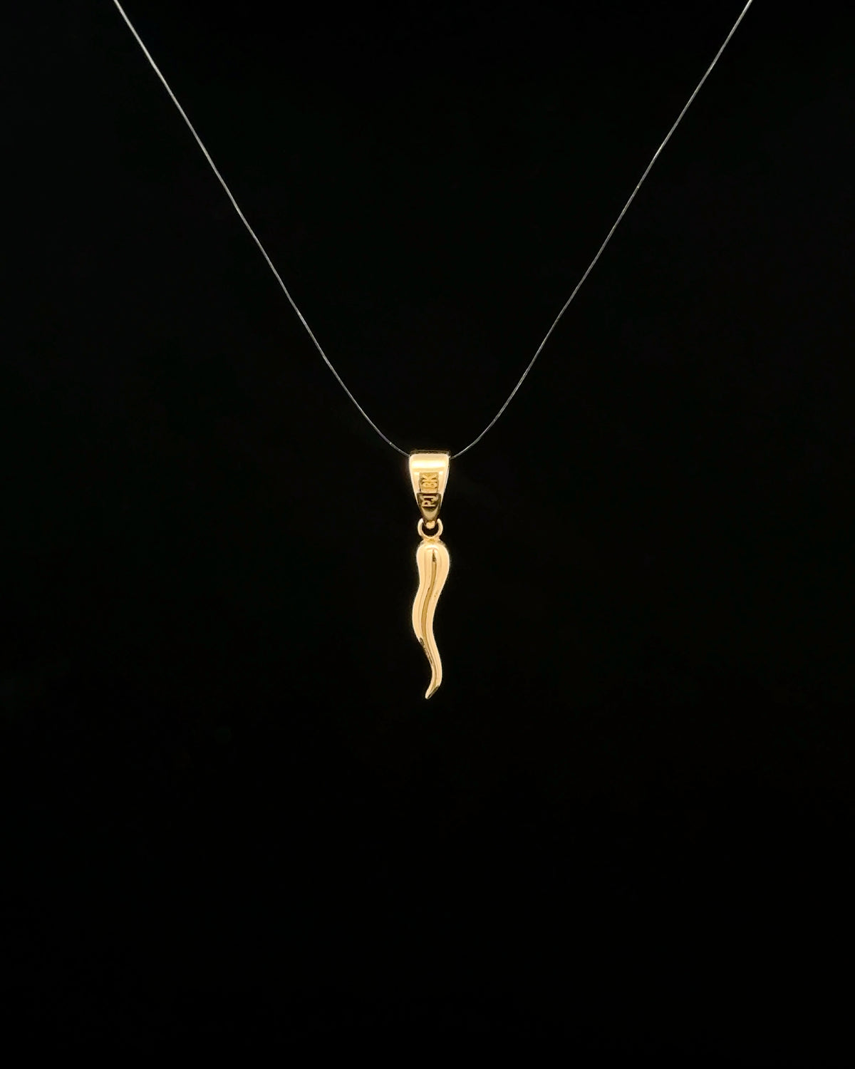 Dije cornicello dorado mini