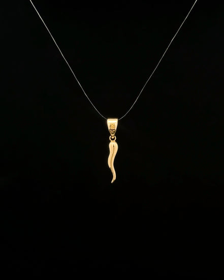 Dije cornicello dorado mini