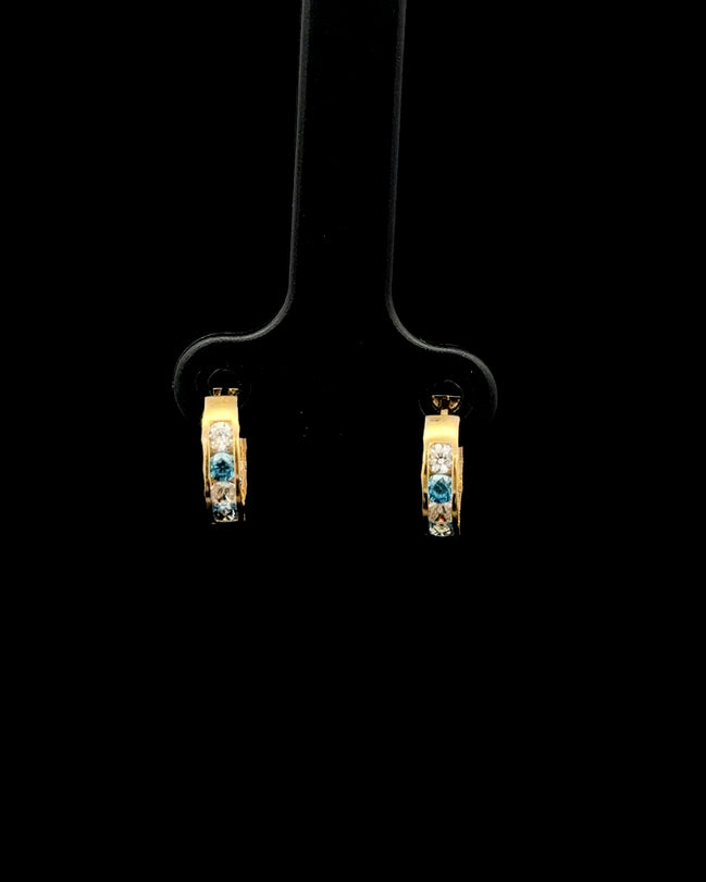 Argollas huggie sky blue