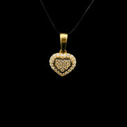 Dije corazón brillante solitario