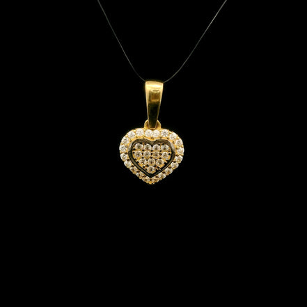 Dije corazón brillante solitario
