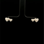 Zarcillos Doble Corazón Plata 925