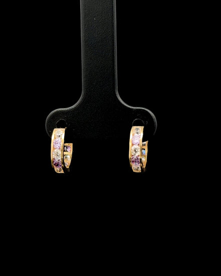 Argollas huggie purple
