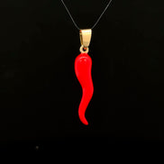 Dije cornicello rojo XL