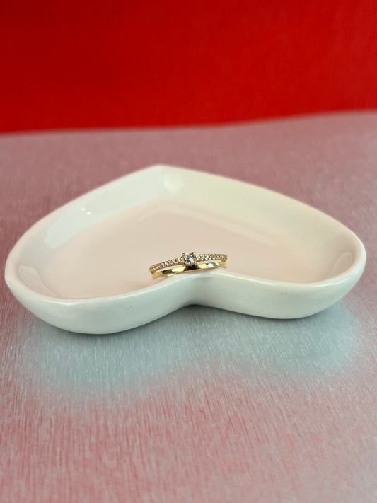 Anillo solitario doble banda 7