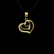 Dije corazón  doble brillante