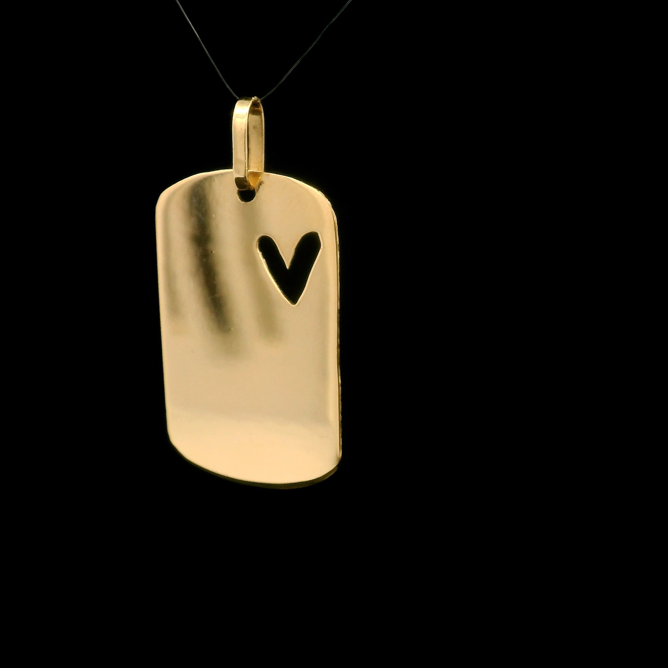 Dije placa corazón