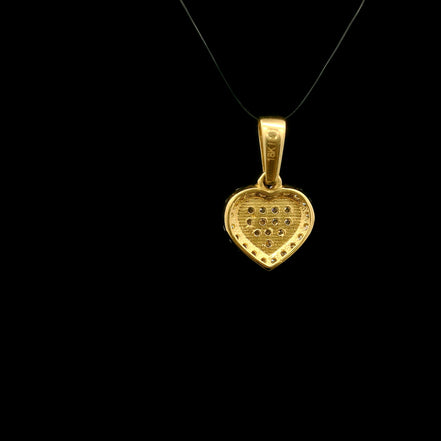Dije corazón brillante solitario