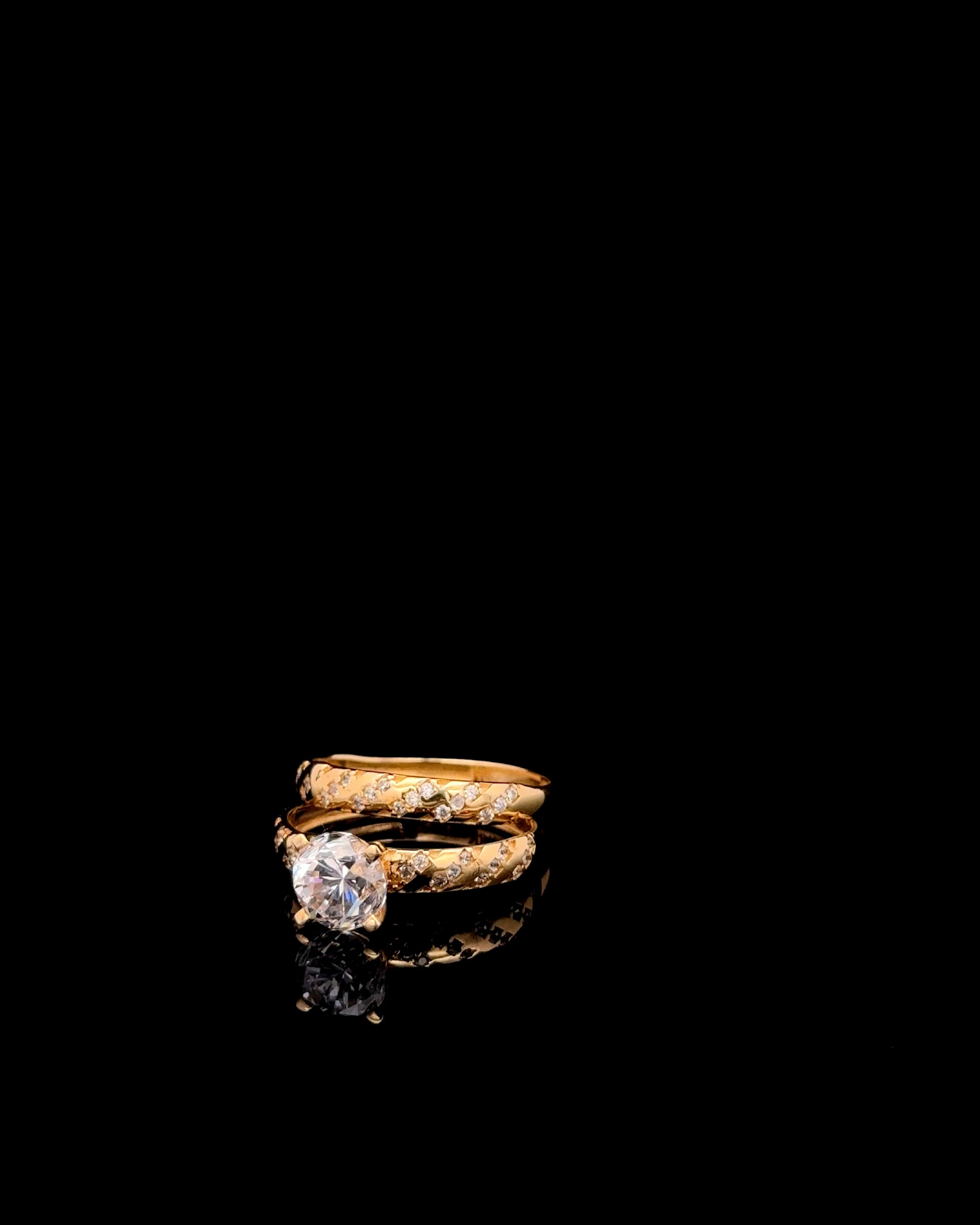 Anillo solitario set punto #8