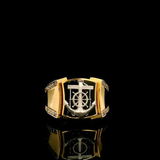 Anillo ancla ónix 10