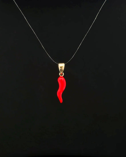 Dije cornicello rojo