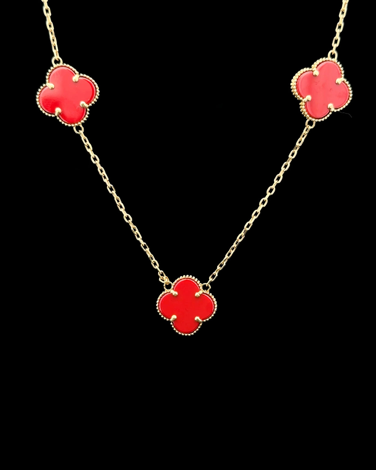 Cadena clover roja 45cm