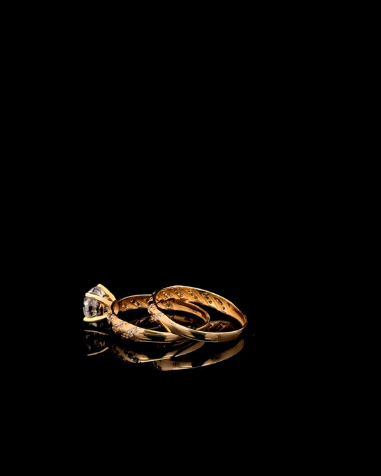 Anillo solitario set punto #8