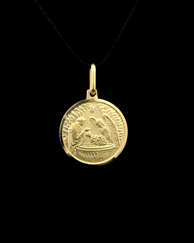 Dije medalla bautizo sólida