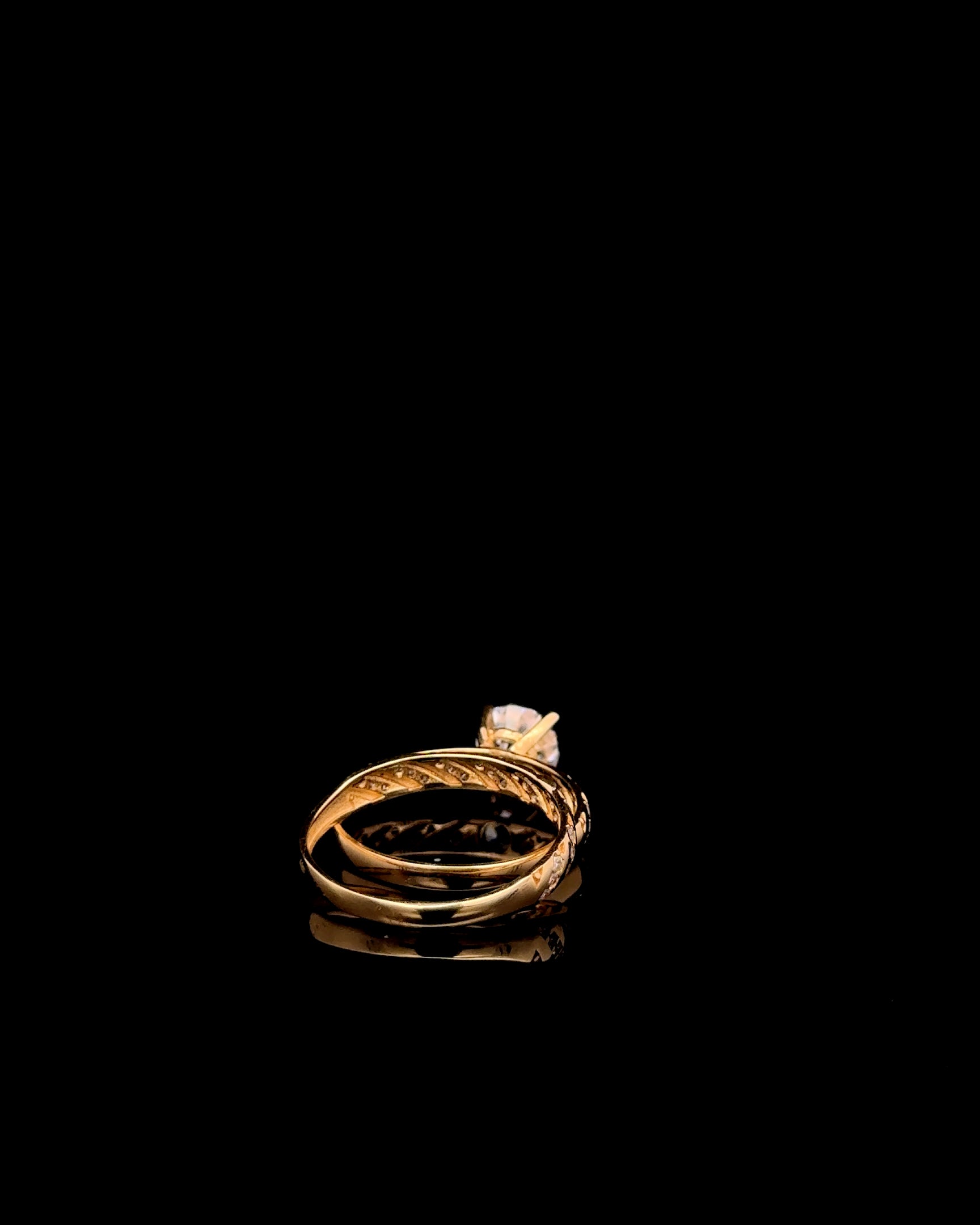 Anillo solitario set punto #8