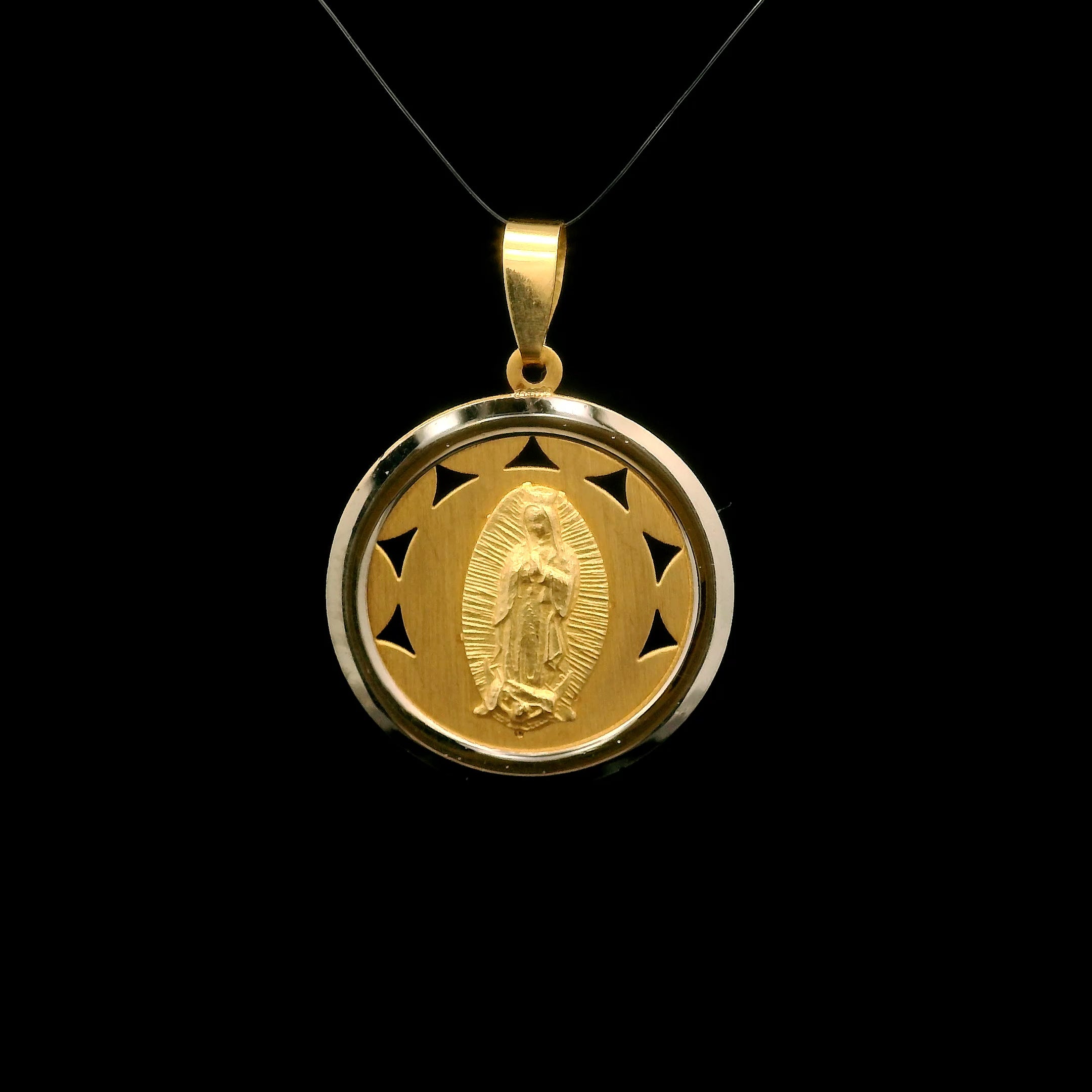 Medalla virgen de Guadalupe circular