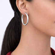 Argollas diamantadas Plata 925