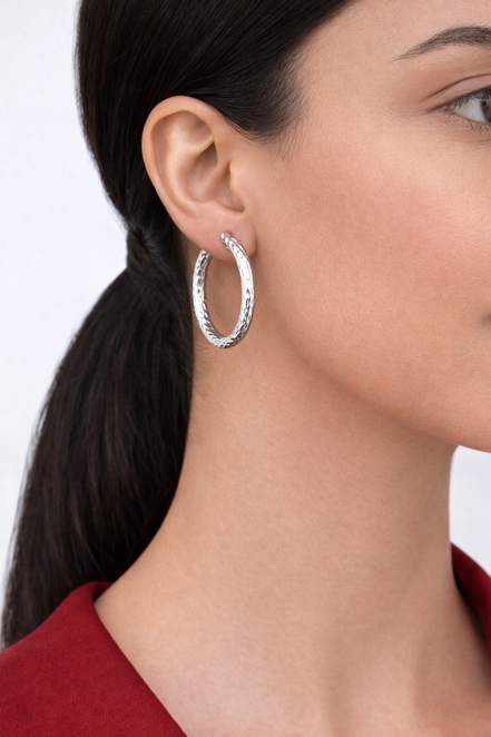 Argollas diamantadas Plata 925
