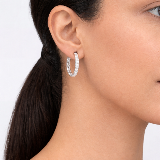 Argollas brillante plata 925