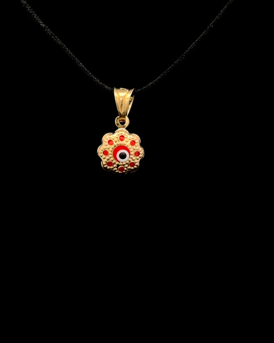 Dije ojo turco rojo flor