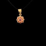 Dije ojo turco rojo flor