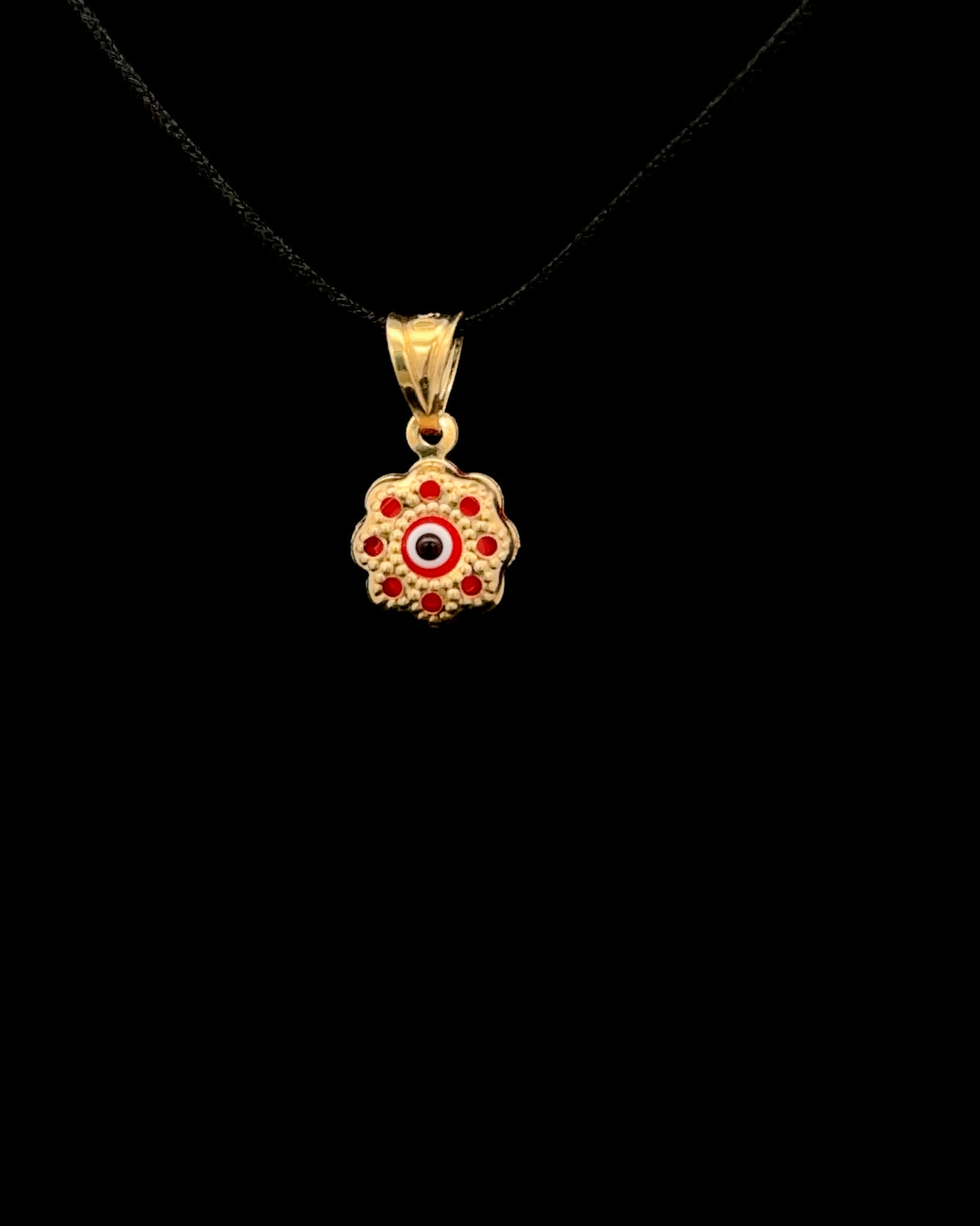 Dije ojo turco rojo flor