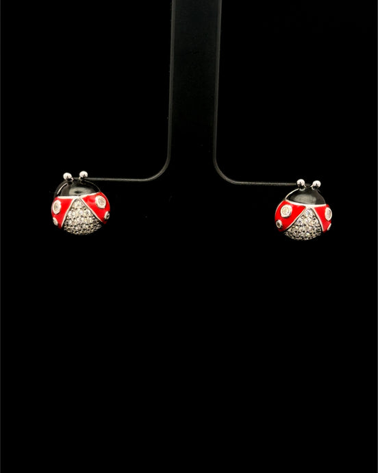 Zarcillos Mariquita Plata 925