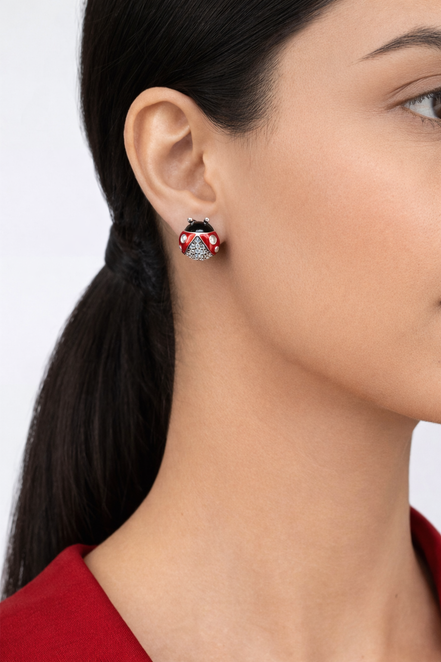 Zarcillos Mariquita Plata 925