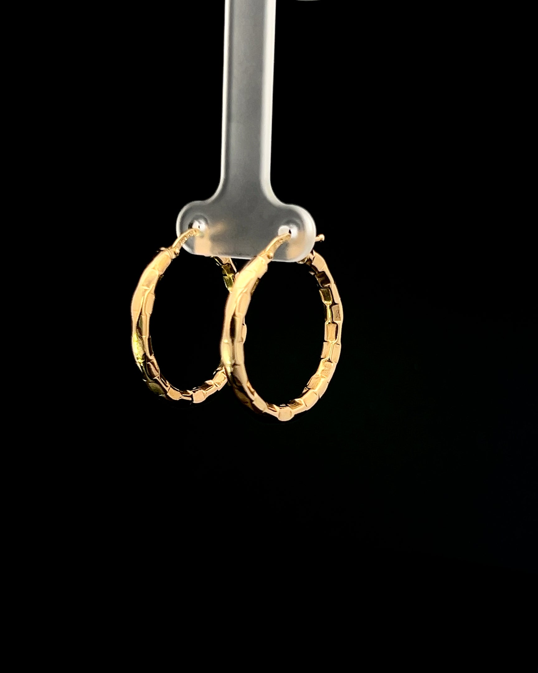Argollas Diamond cut geométrico