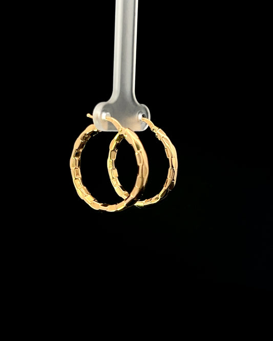 Argollas Diamond cut geométrico