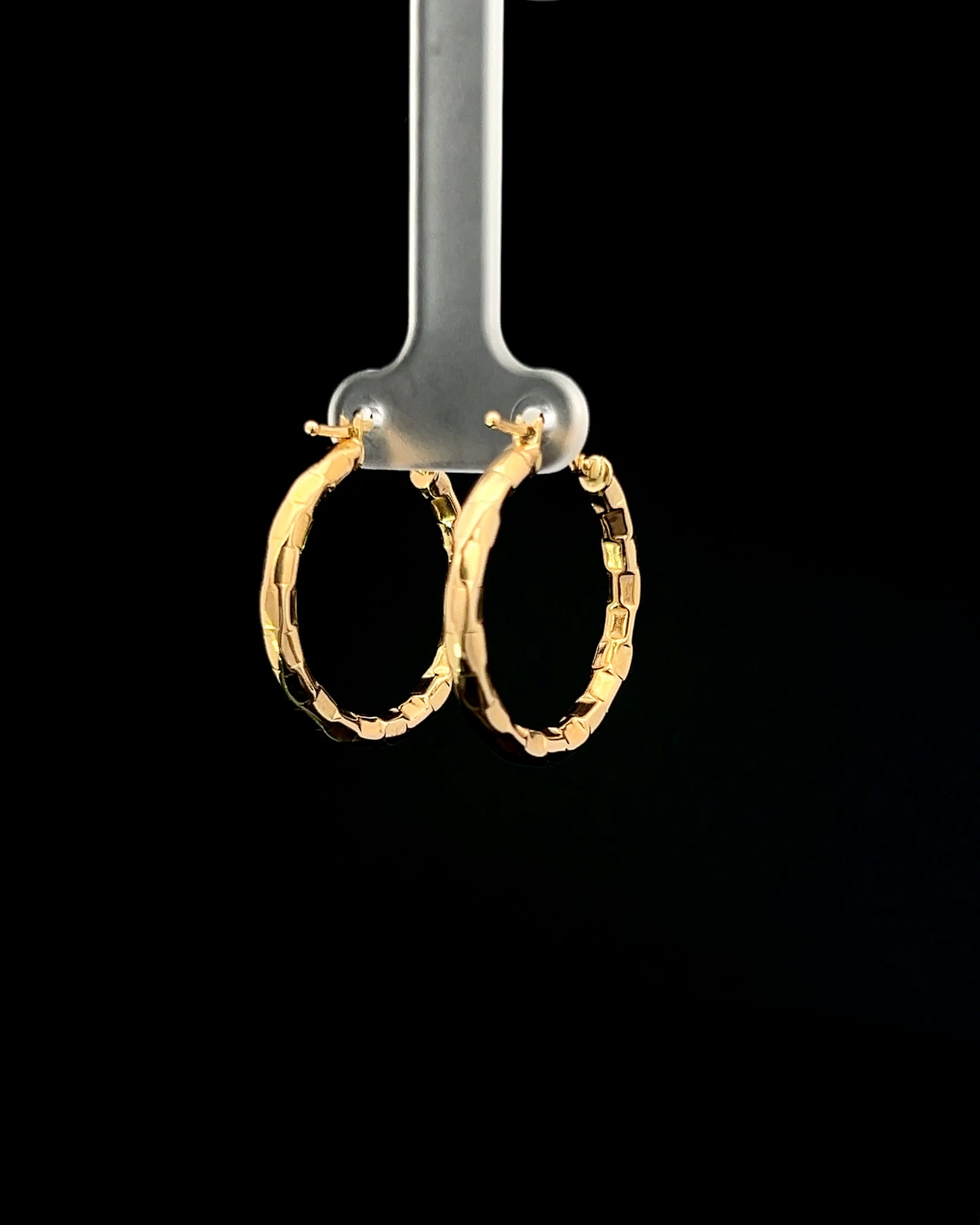 Argollas Diamond cut geométrico