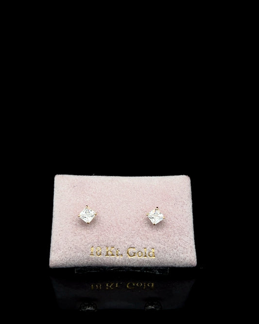 Zarcillos punto de luz cuadrado