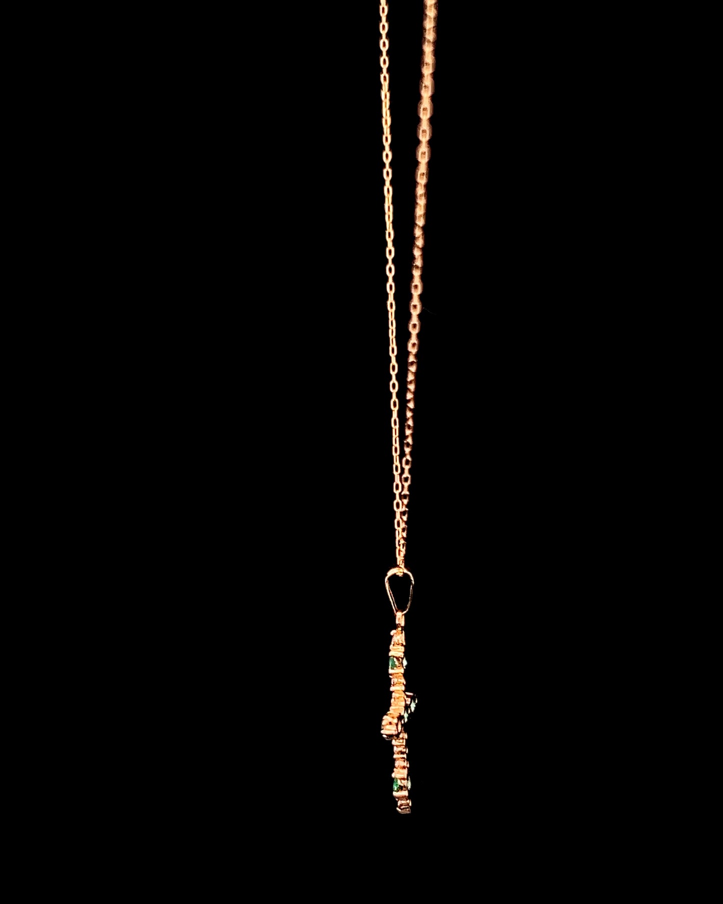 Cadena aro seguido esmeralda y zirconia