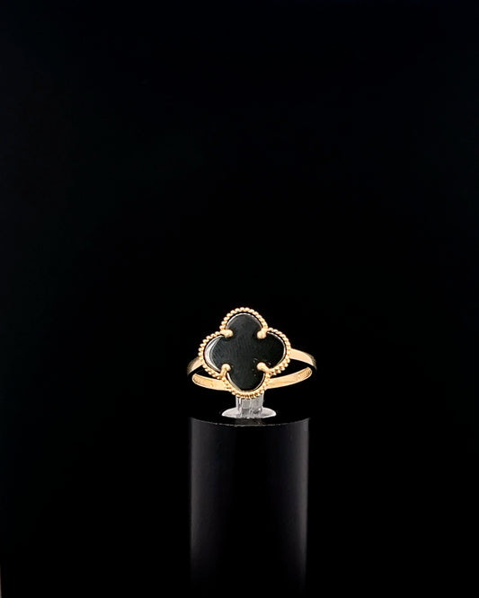 Anillo clover negro 8