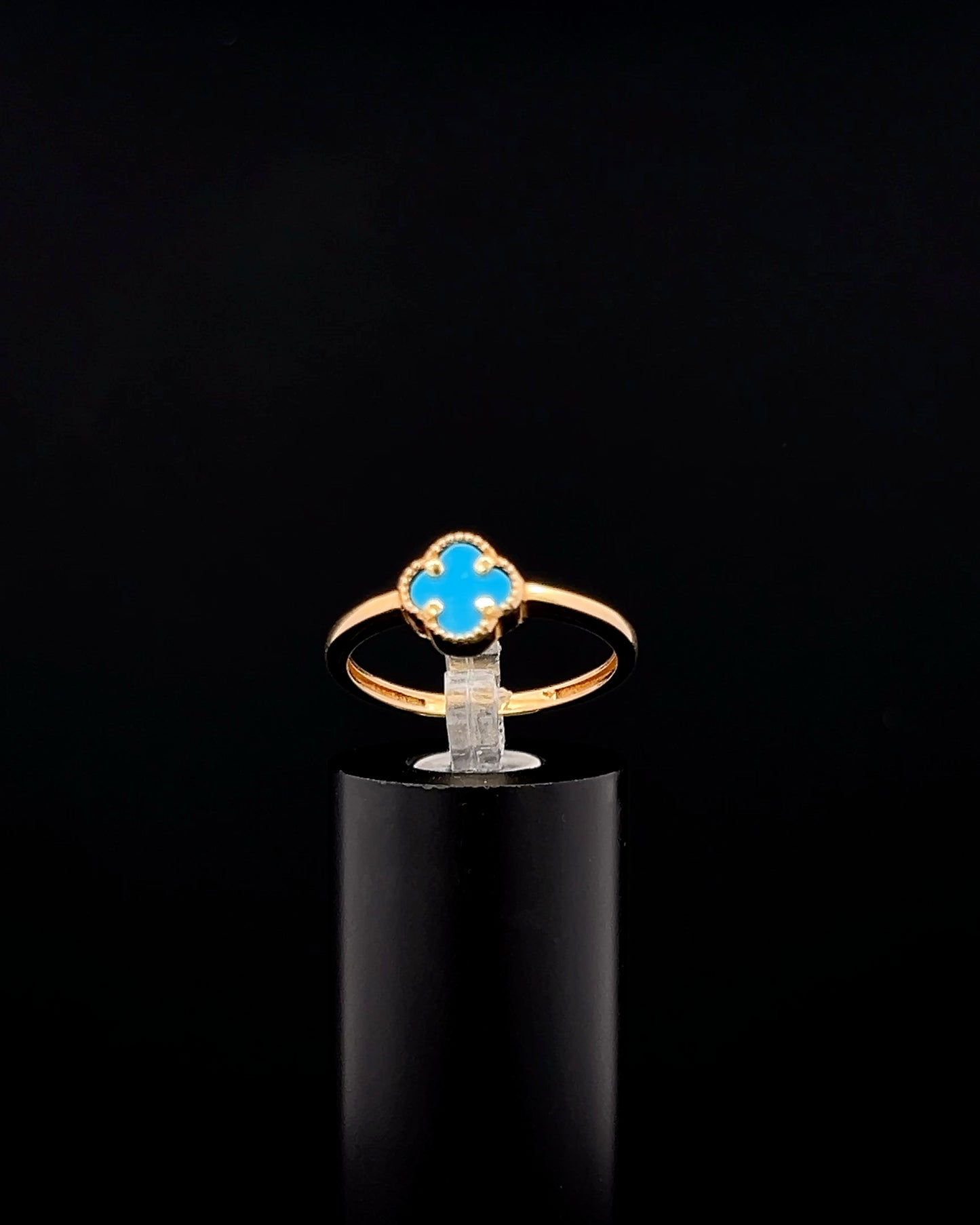 Anillo clover azul 7
